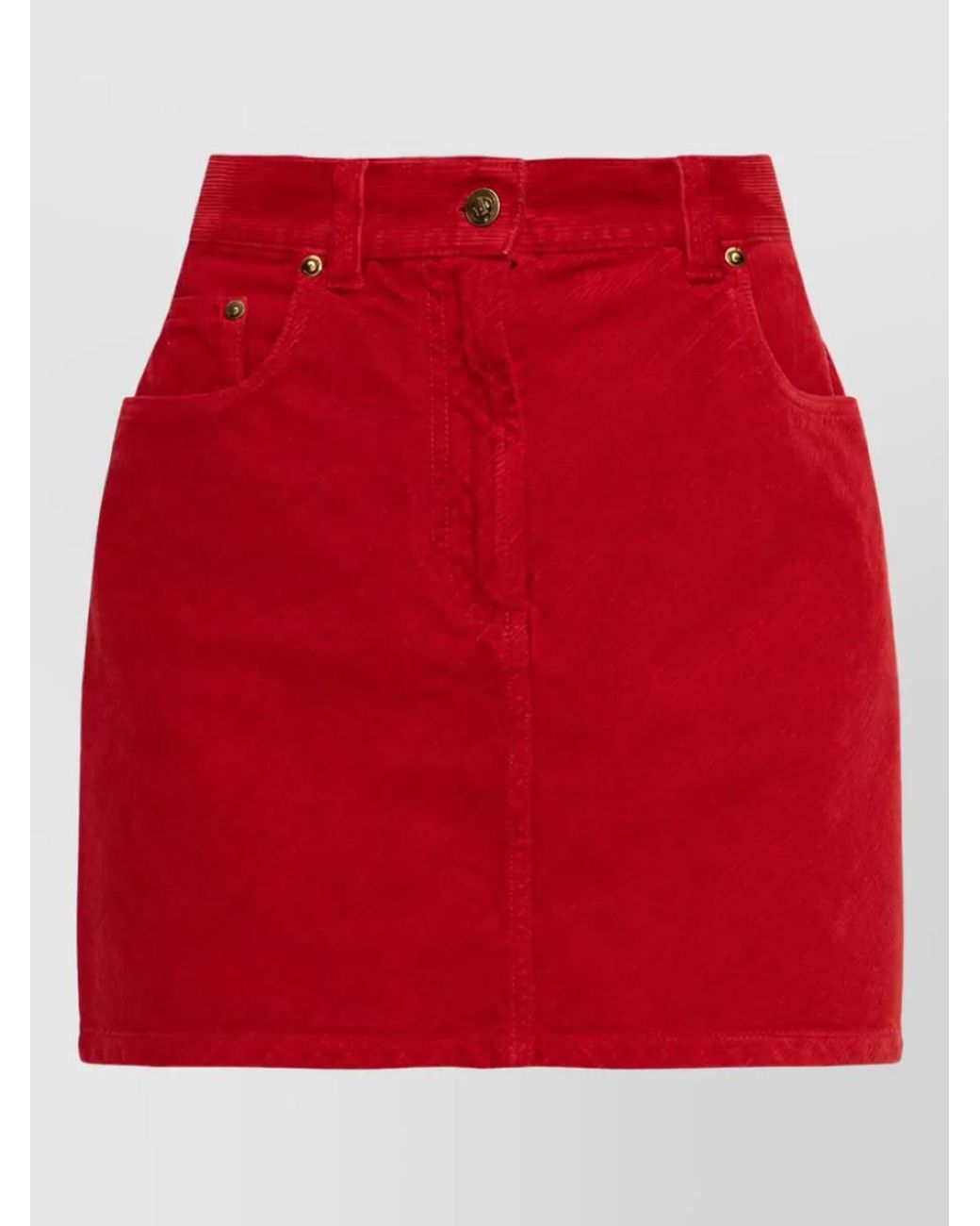 Versace Red Denim Mini Skirt