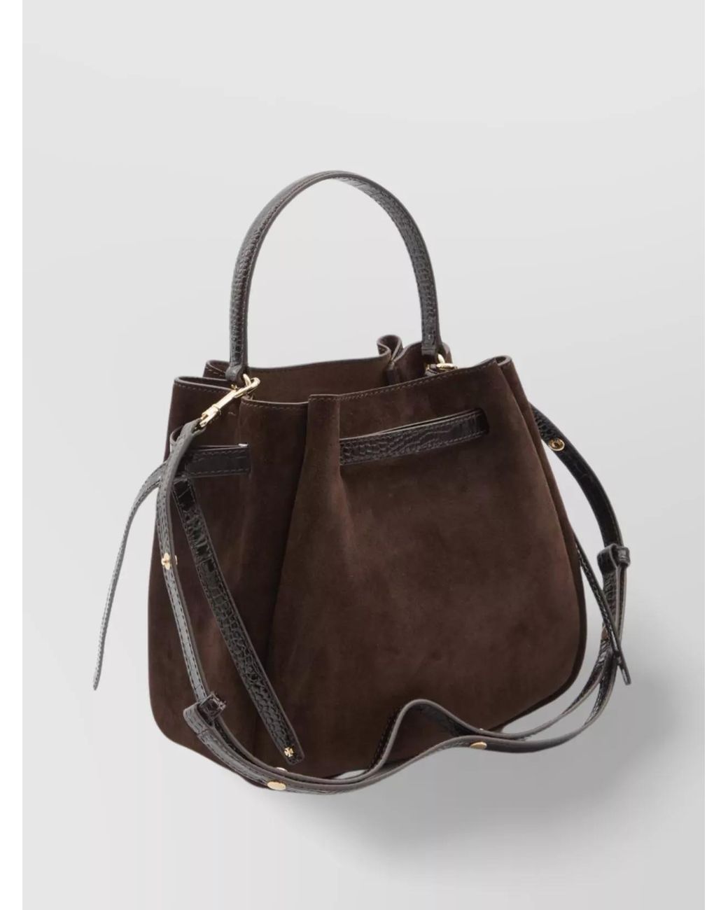 Tory Burch Black Suede Romy Bucket Bag