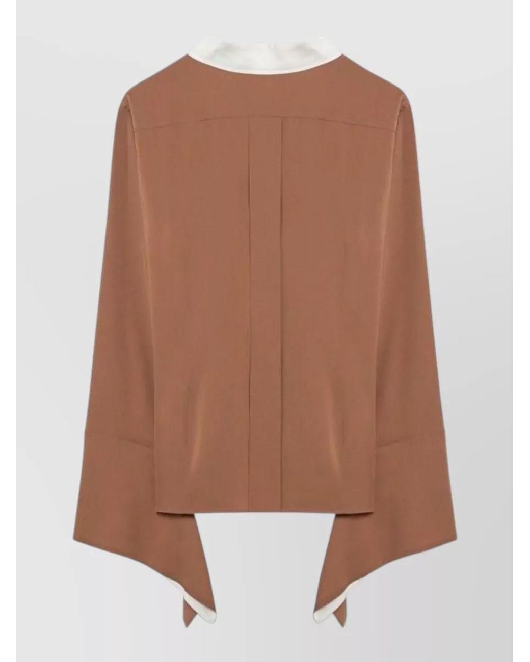 Max Mara Brown Silk Colour-Block Shirt