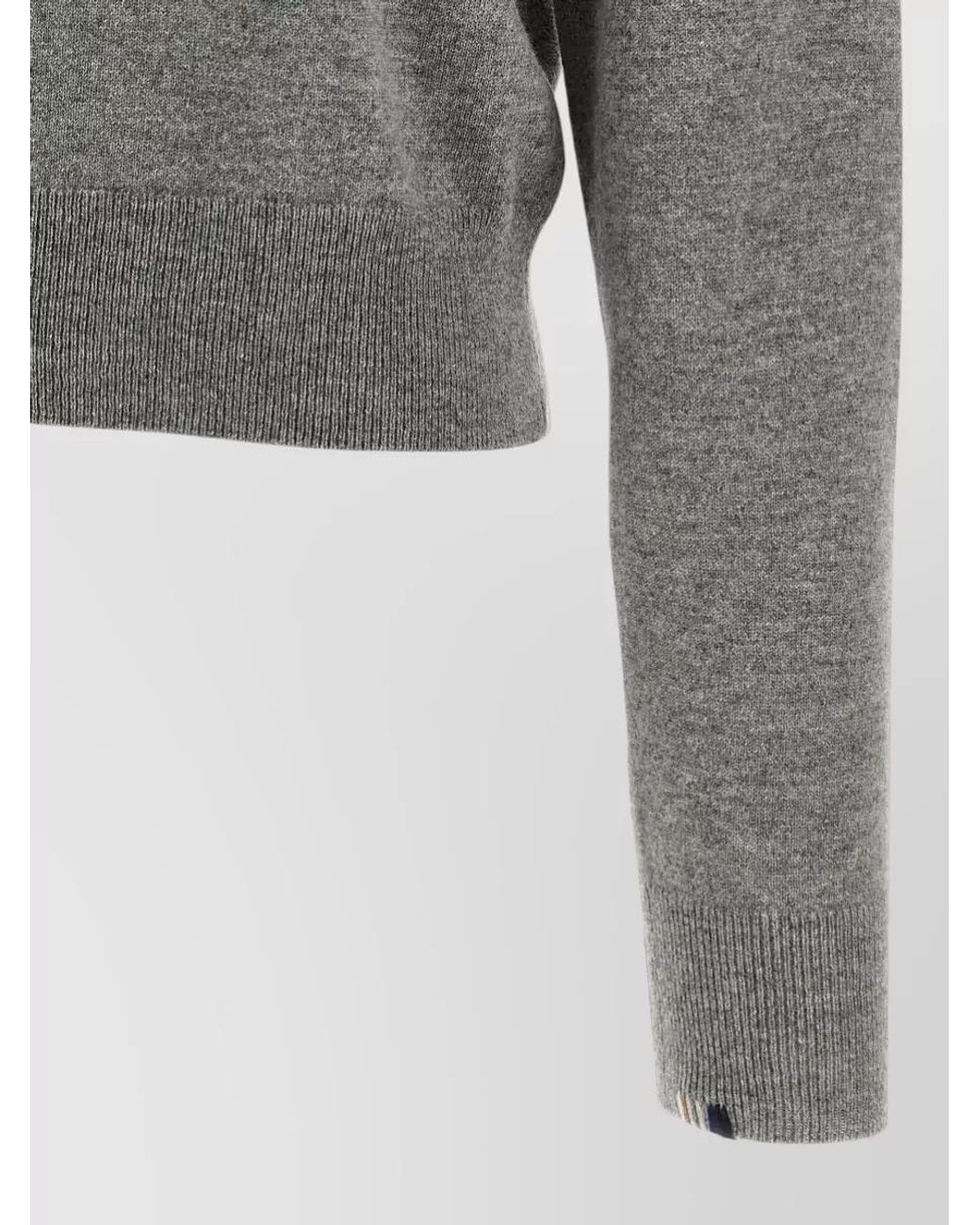 Extreme Cashmere Gray Cashmere Ribbed Crewneck Sweater