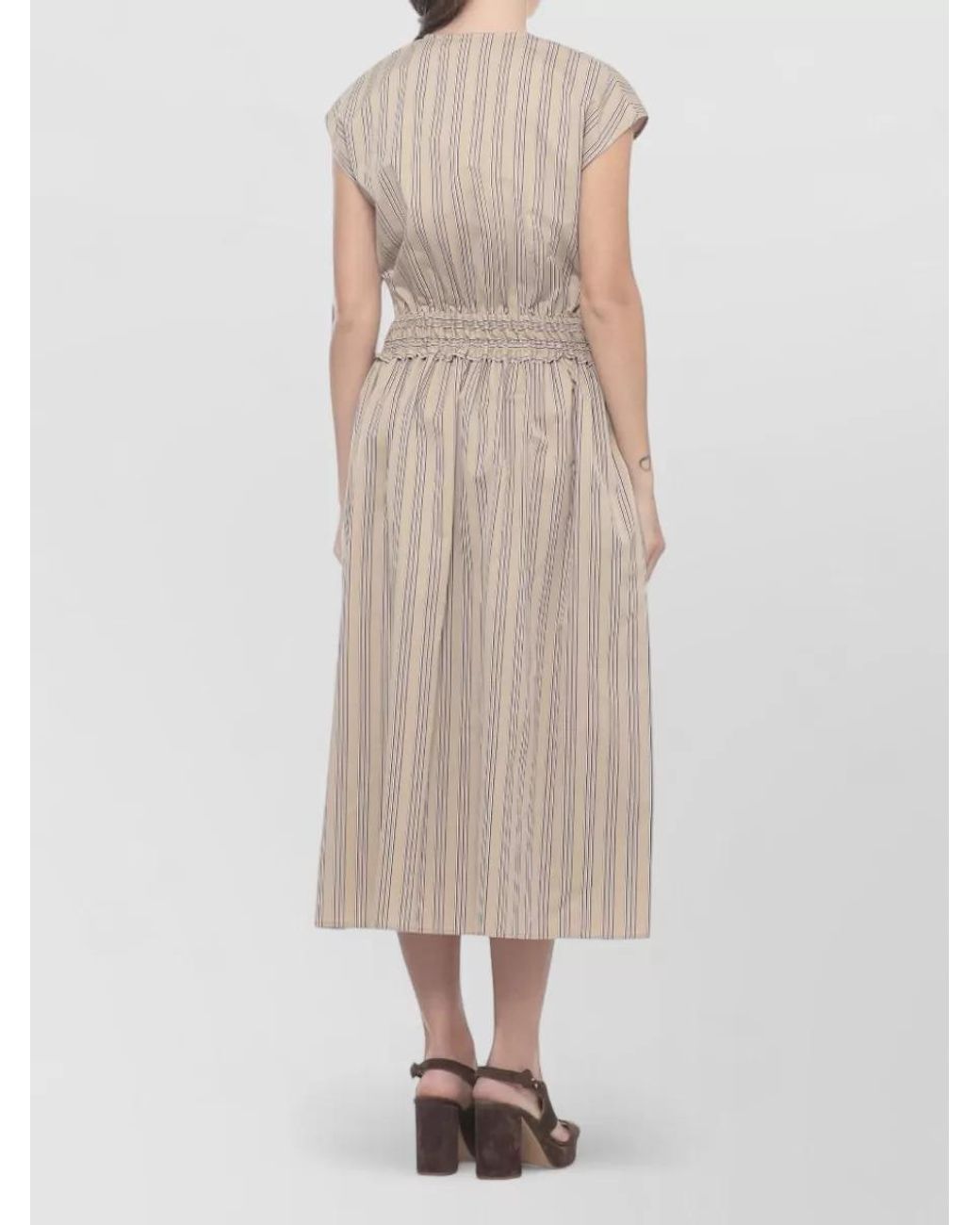 Antonelli Multicolor Striped Sleeveless Midi Dress