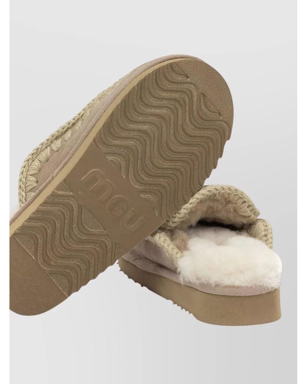 Mou Natural Shearling Slippers
