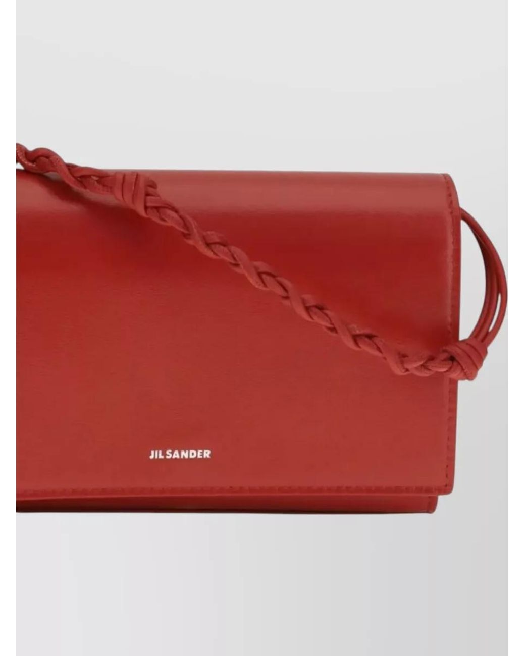 Jil Sander Red Leather Crossbody Wallet On Chain