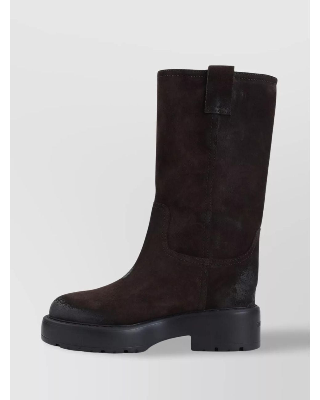 Miu Miu Black Suede Calf-Length Boots
