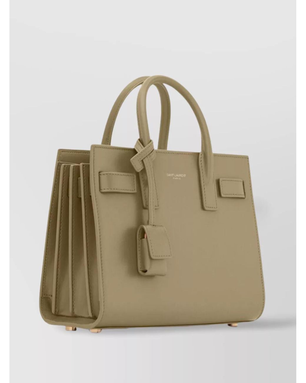 Saint Laurent Natural Sac De Jour Nano Leather Tote Bag