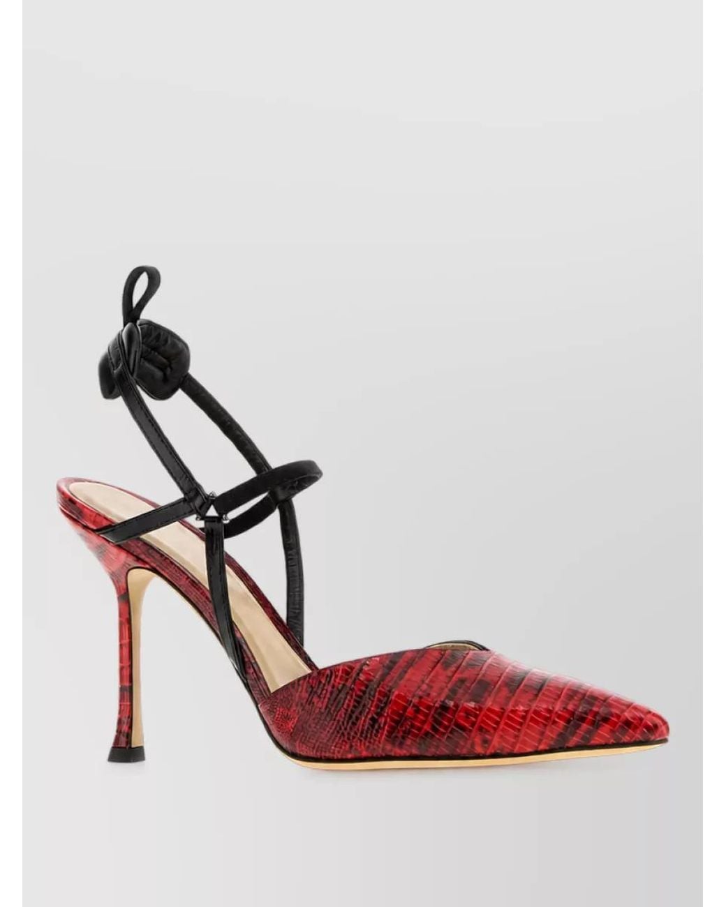 Fendi Red Leather Printed Pumps