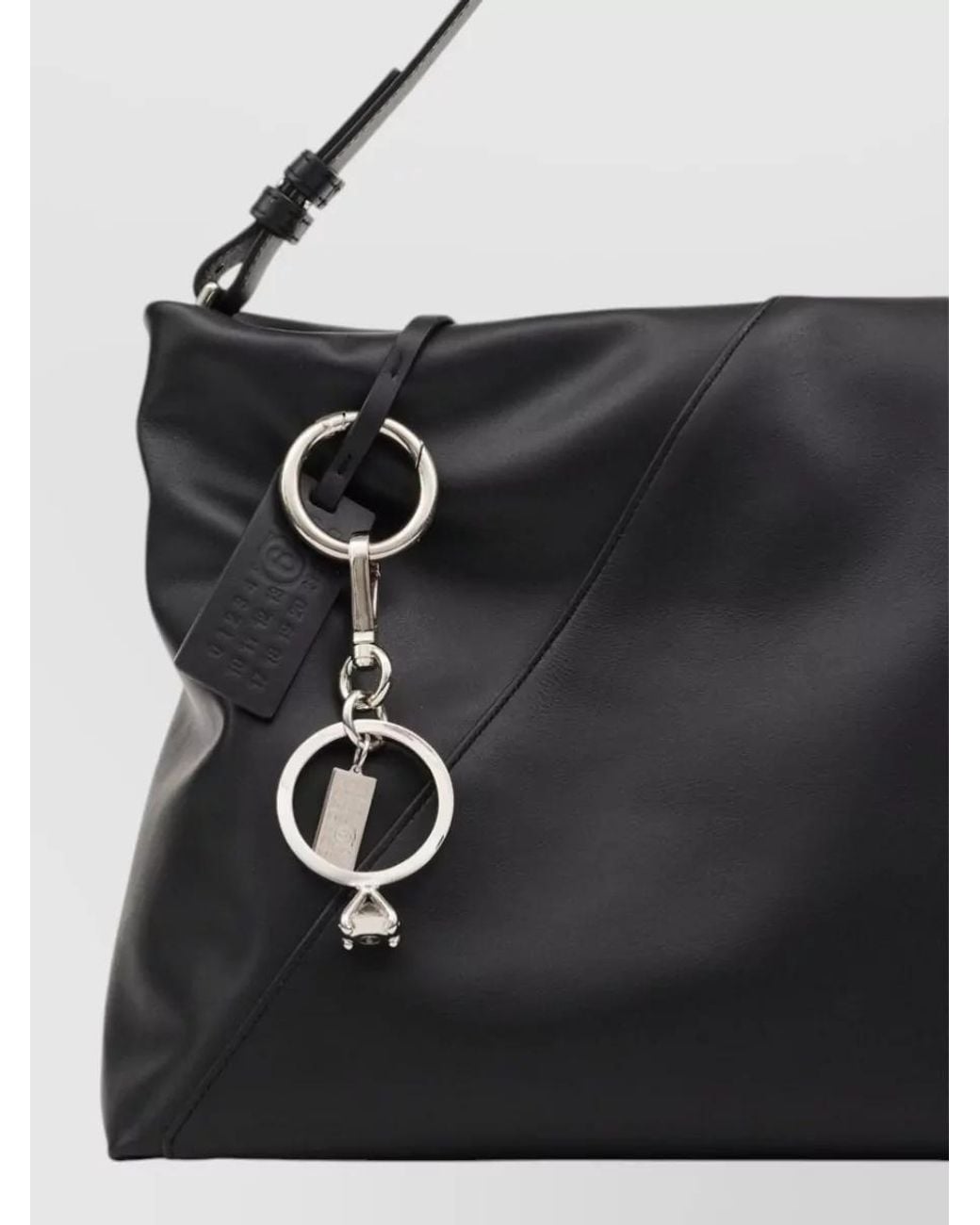 MM6 by Maison Margiela Black Brass Ring Charm Keyring