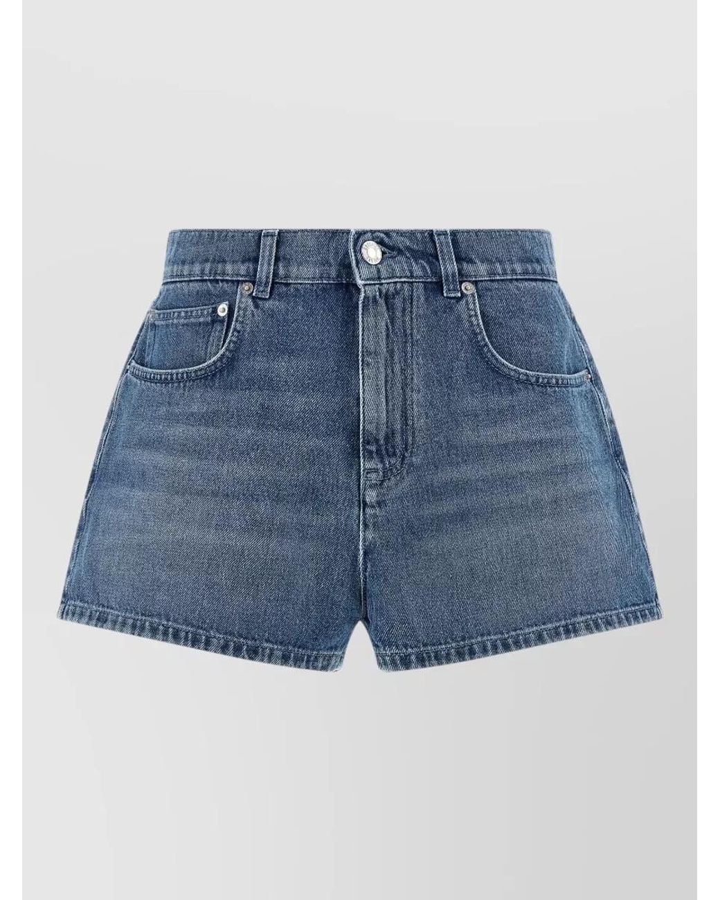 Moschino Blue Cotton Mini Shorts