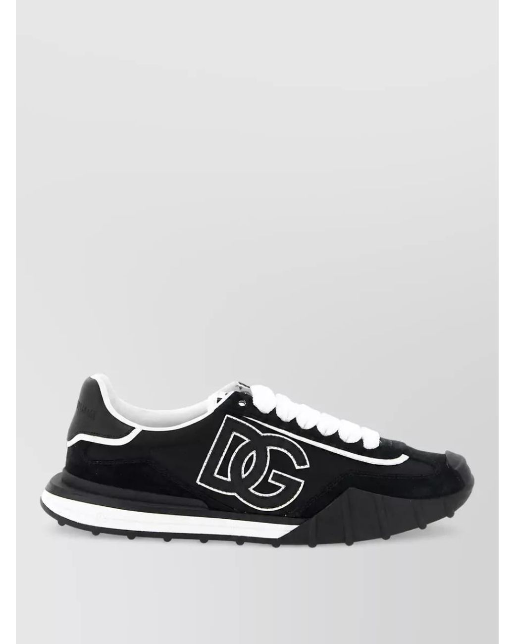 Dolce & Gabbana Black Leather Low-Top Sneakers for men