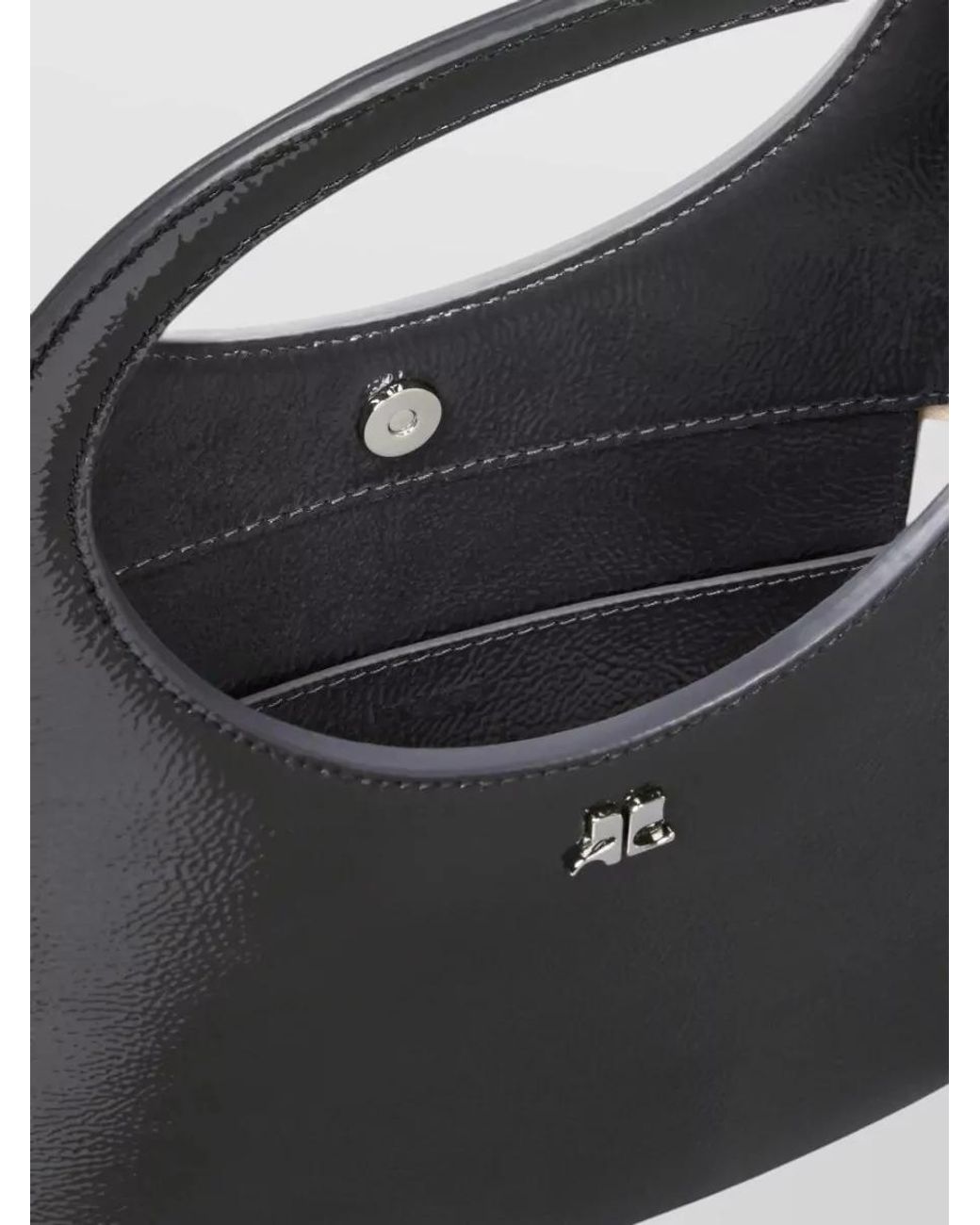 Courreges Black Leather Shoulder Bag