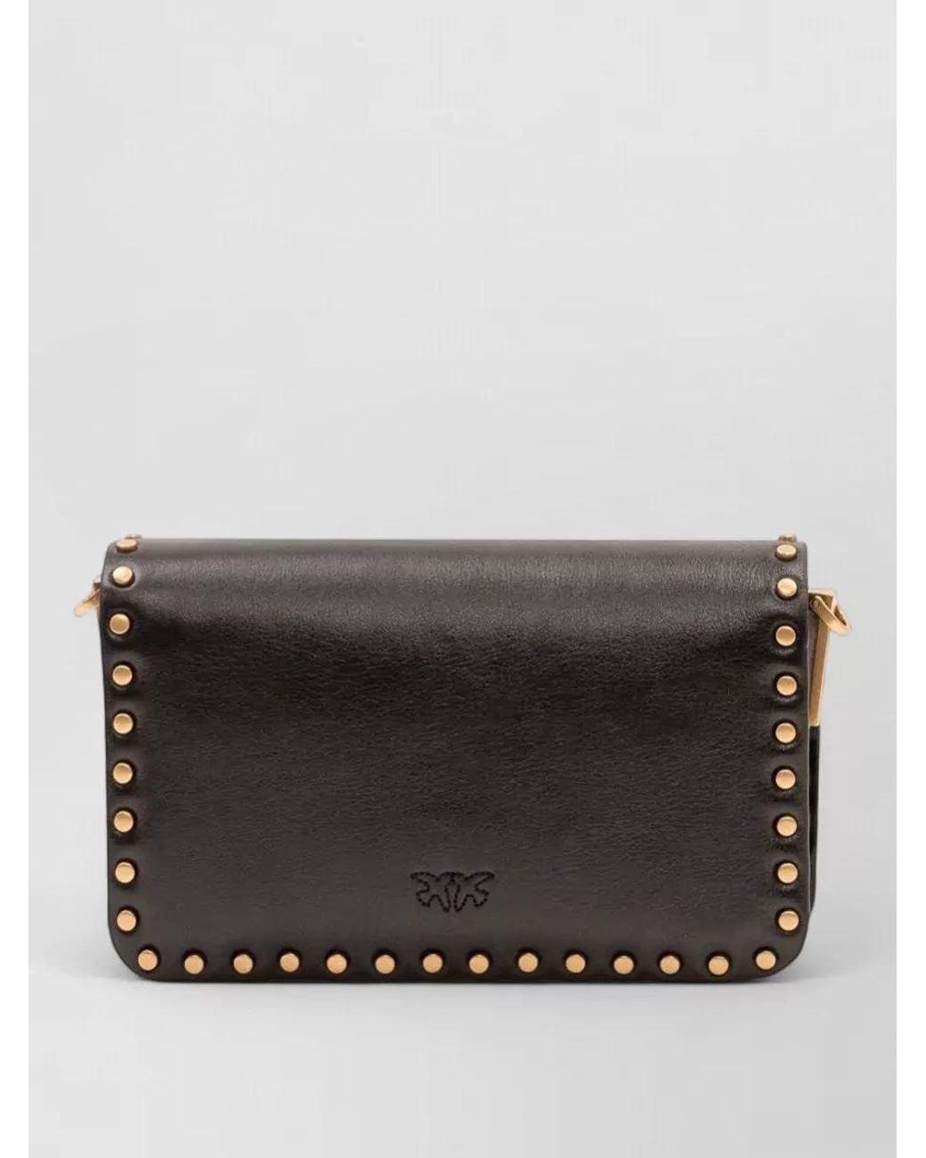 Pinko Gray Love Bag Leather Shoulder Bag