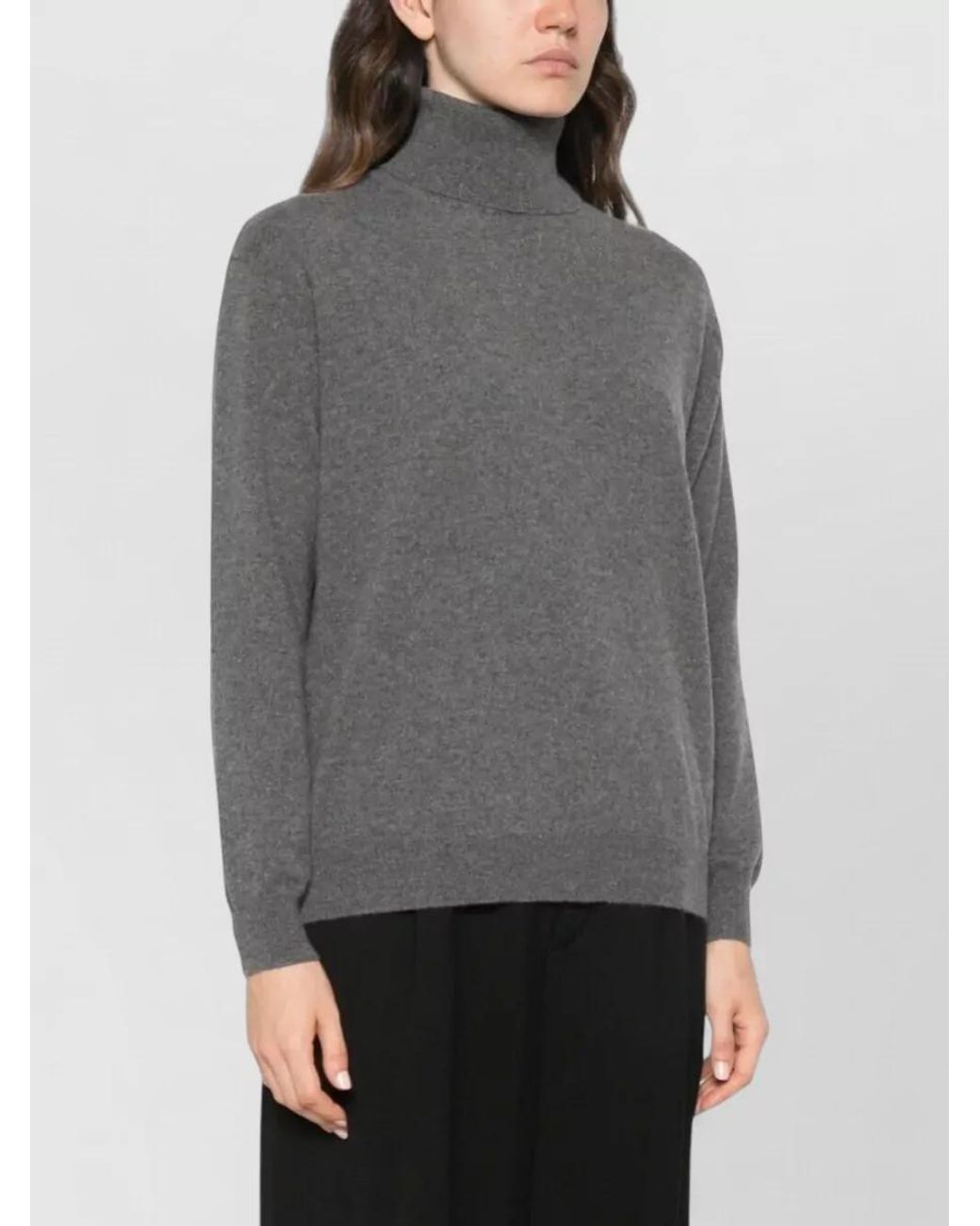 Brunello Cucinelli Gray Cashmere Turtleneck Sweater