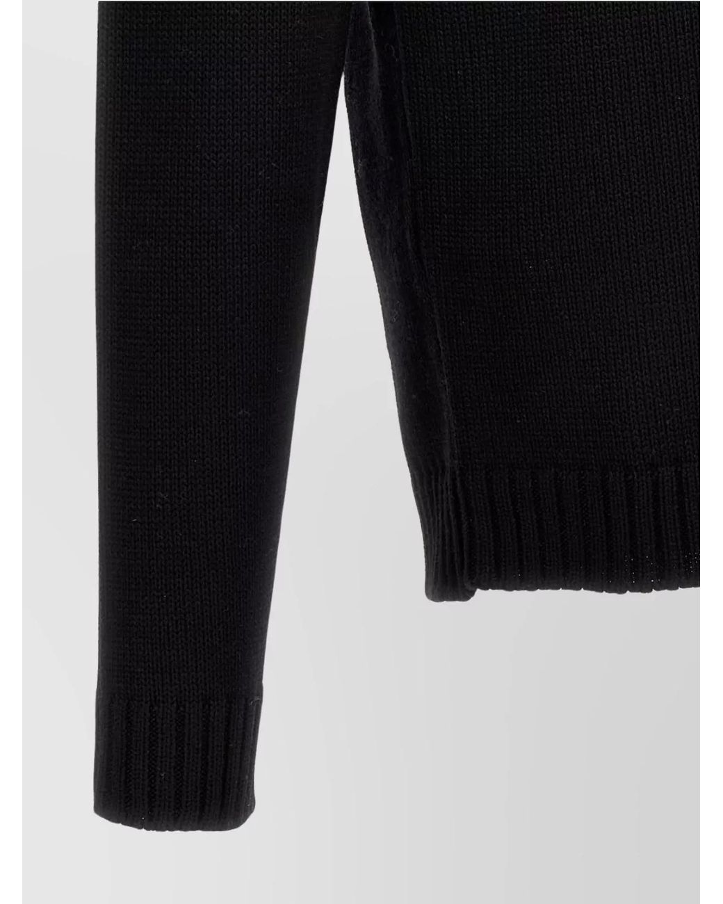Zanone Black Virgin Wool Turtleneck Long-Sleeve Sweater for men