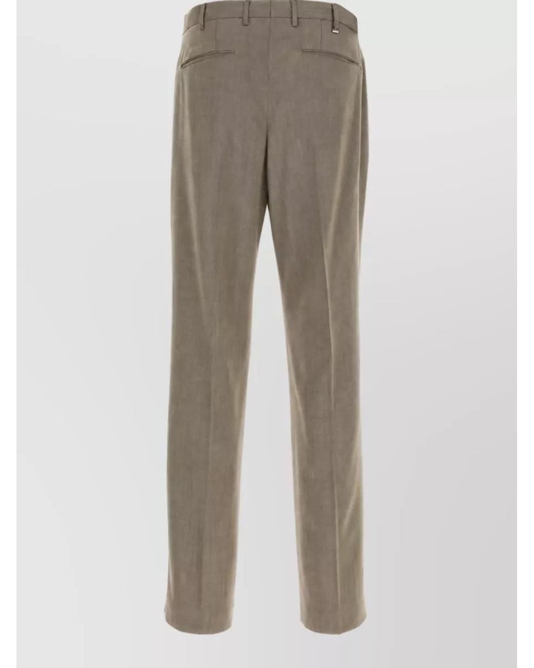 PT Torino Gray Virgin Wool Tailored Trousers for men