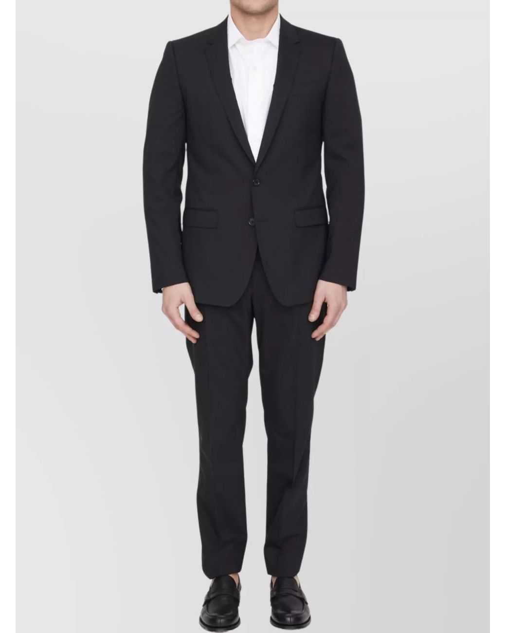 Dolce & Gabbana Black Virgin Wool Single-Breasted Two-Piece Suit for men