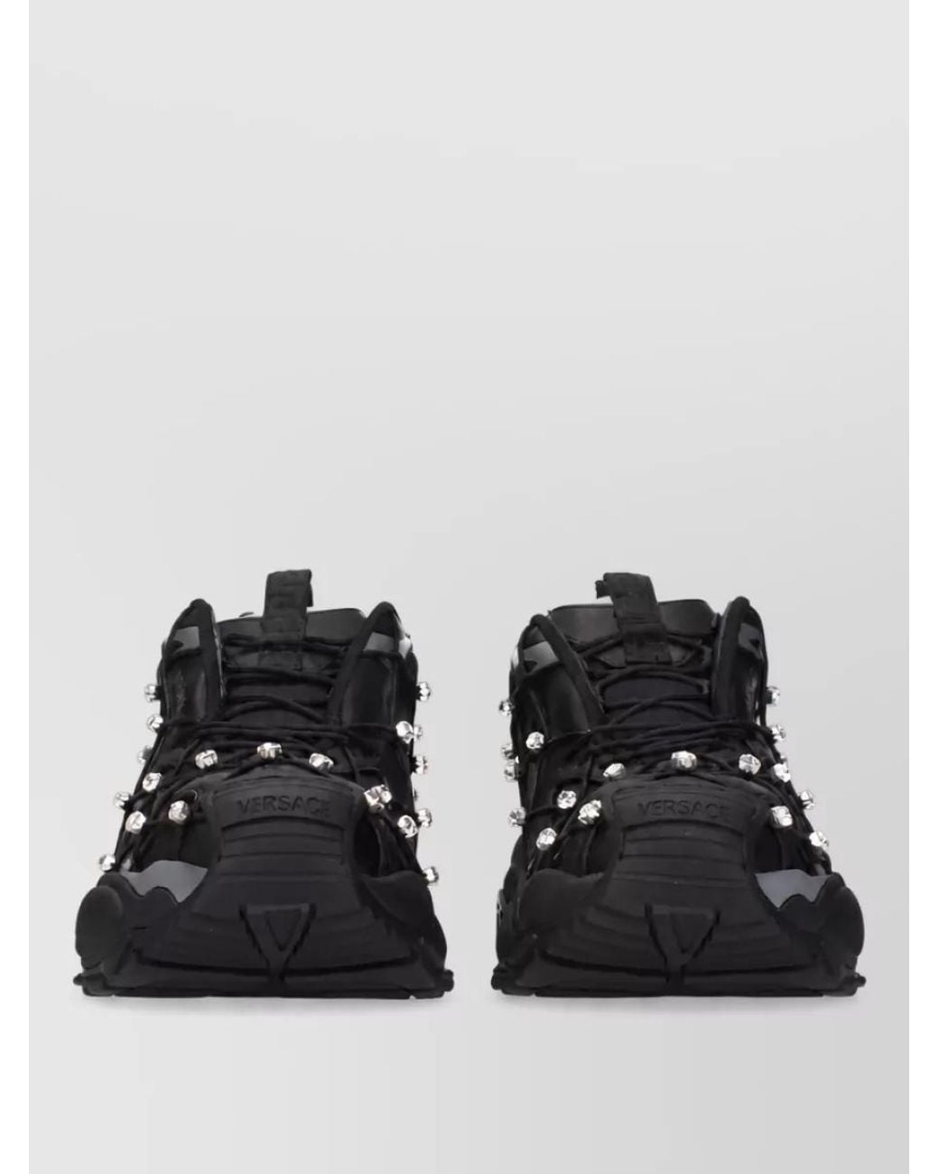 Versace Black Fabric Low-Top Sneakers for men