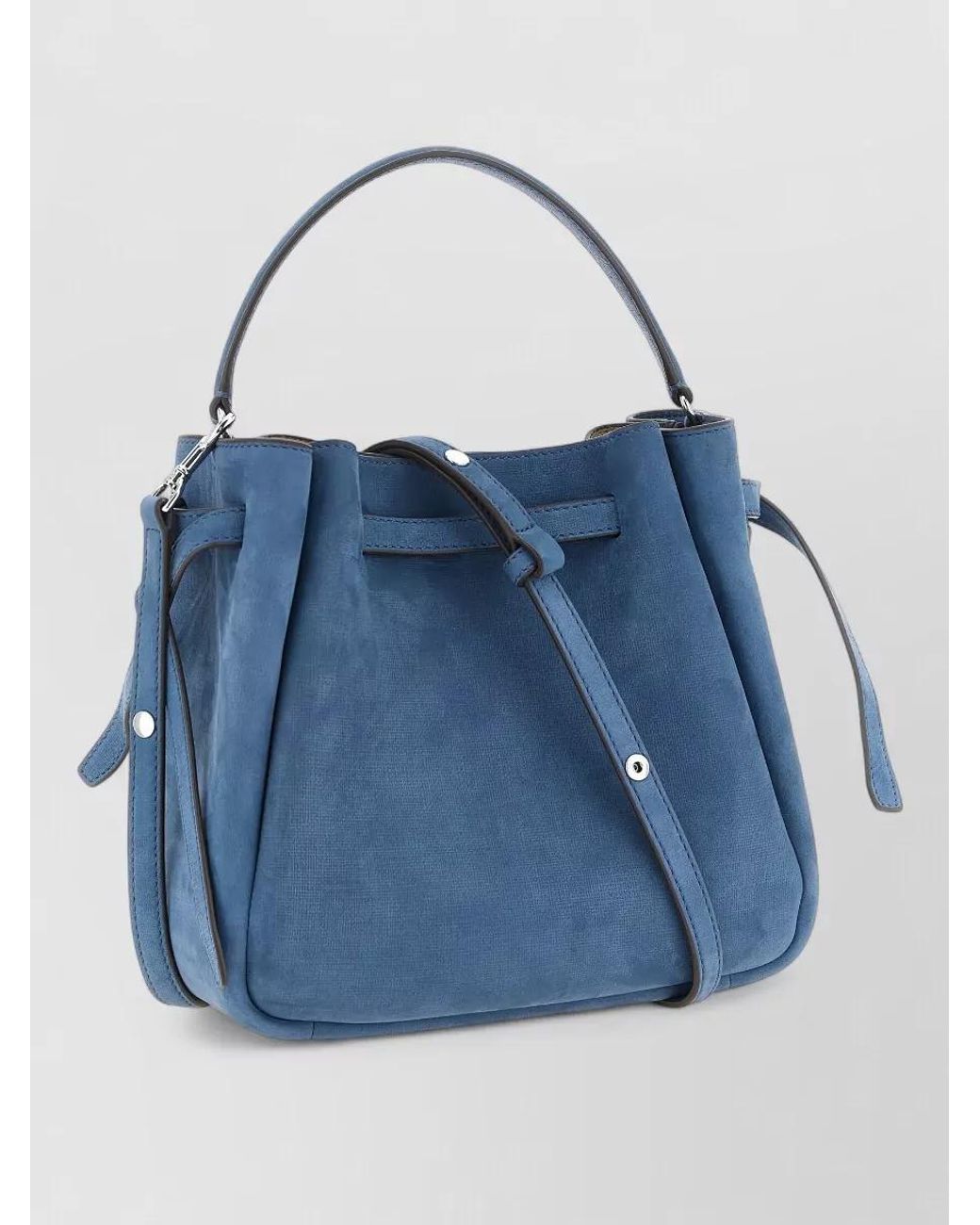 Tory Burch Blue Romy Leather Bucket Bag