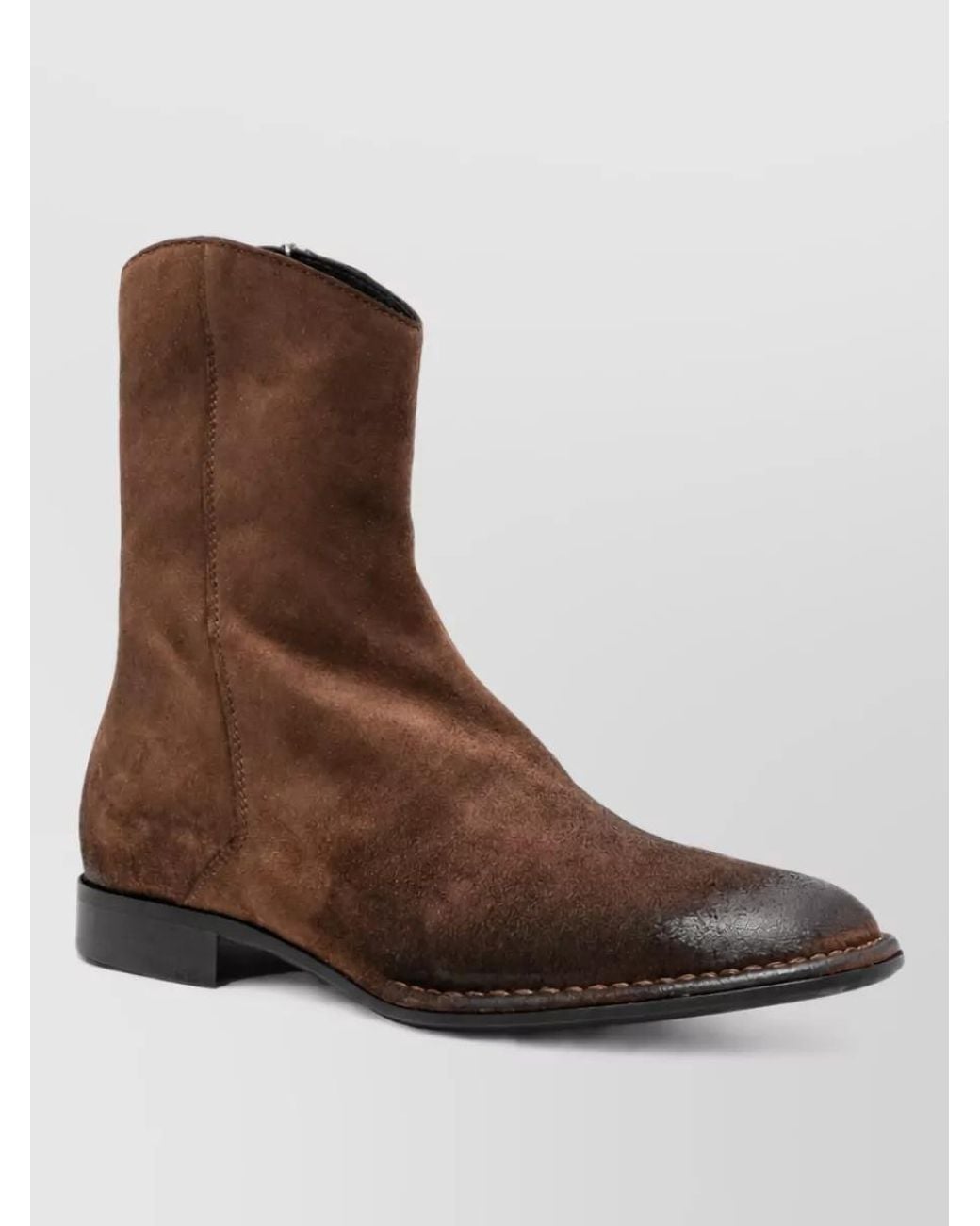 Emporio Armani Brown Leather Ankle Boots for men