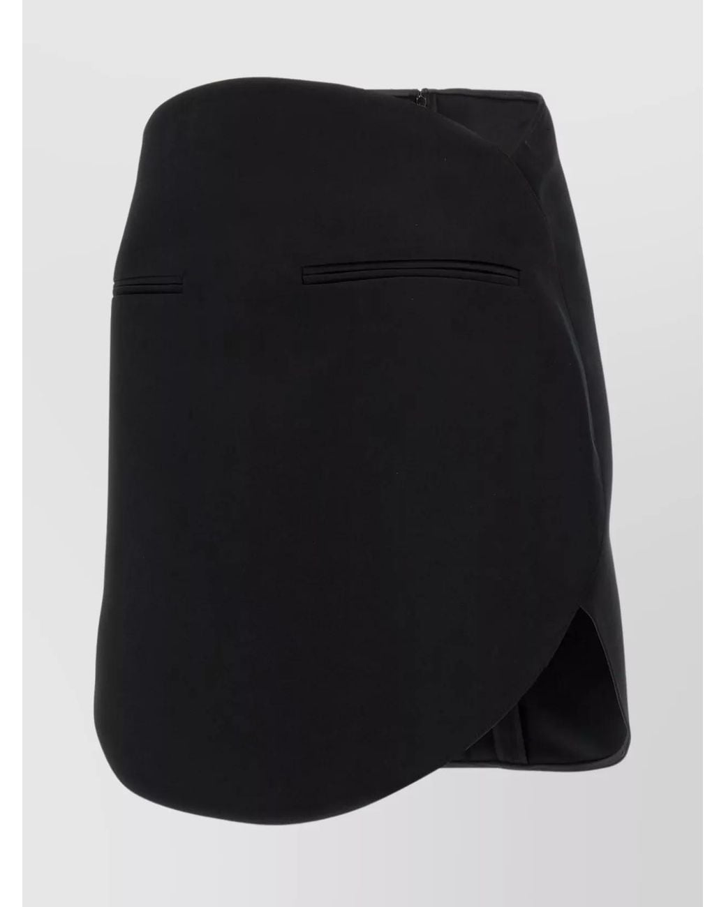 Courreges Black Satin Mini Skirt