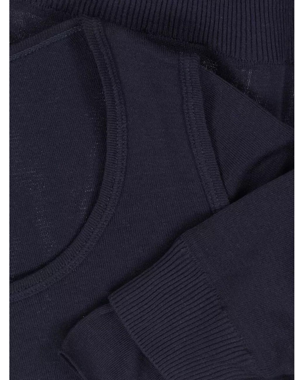 Lemaire Blue Silk Short-Sleeve Top