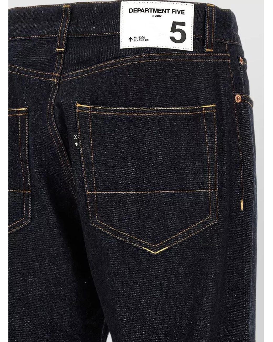 Department 5 Blue Denim Wide-Leg Straight-Leg Jeans for men