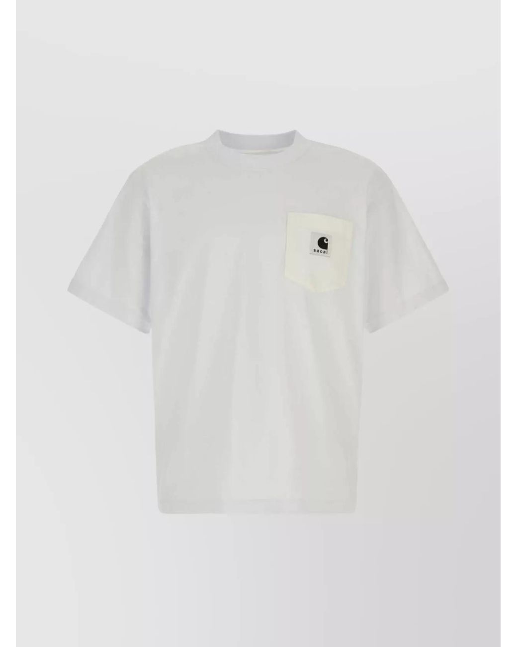 Sacai White Cotton Jersey Crew Neck Short Sleeve T-Shirt