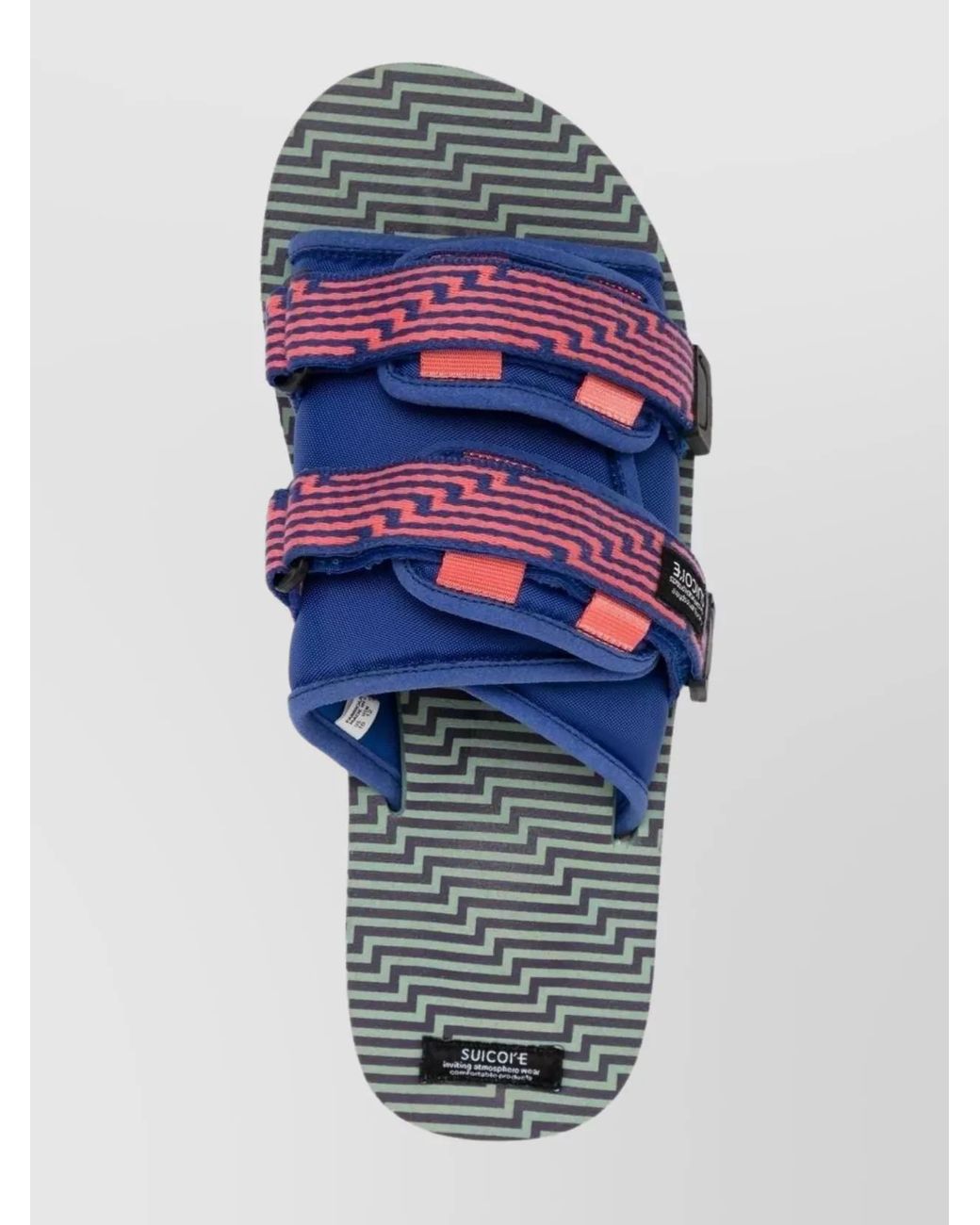 Suicoke Blue Nylon Patterned Sandals for men
