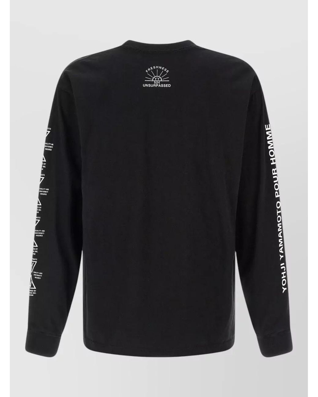 Yohji Yamamoto Black Cotton Logo-Print Long-Sleeve T-Shirt for men
