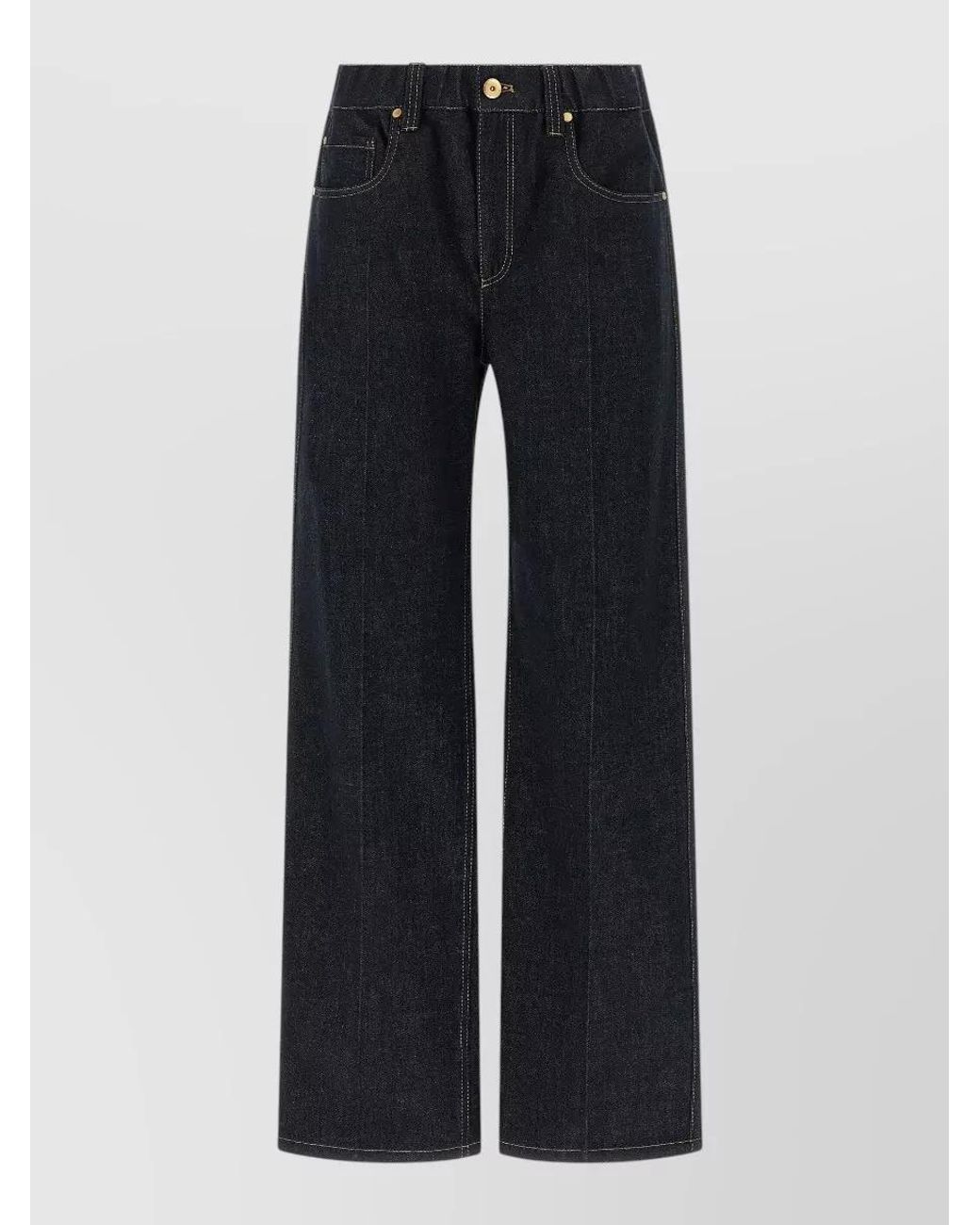 Brunello Cucinelli Blue Denim High-Rise Wide-Leg Jeans