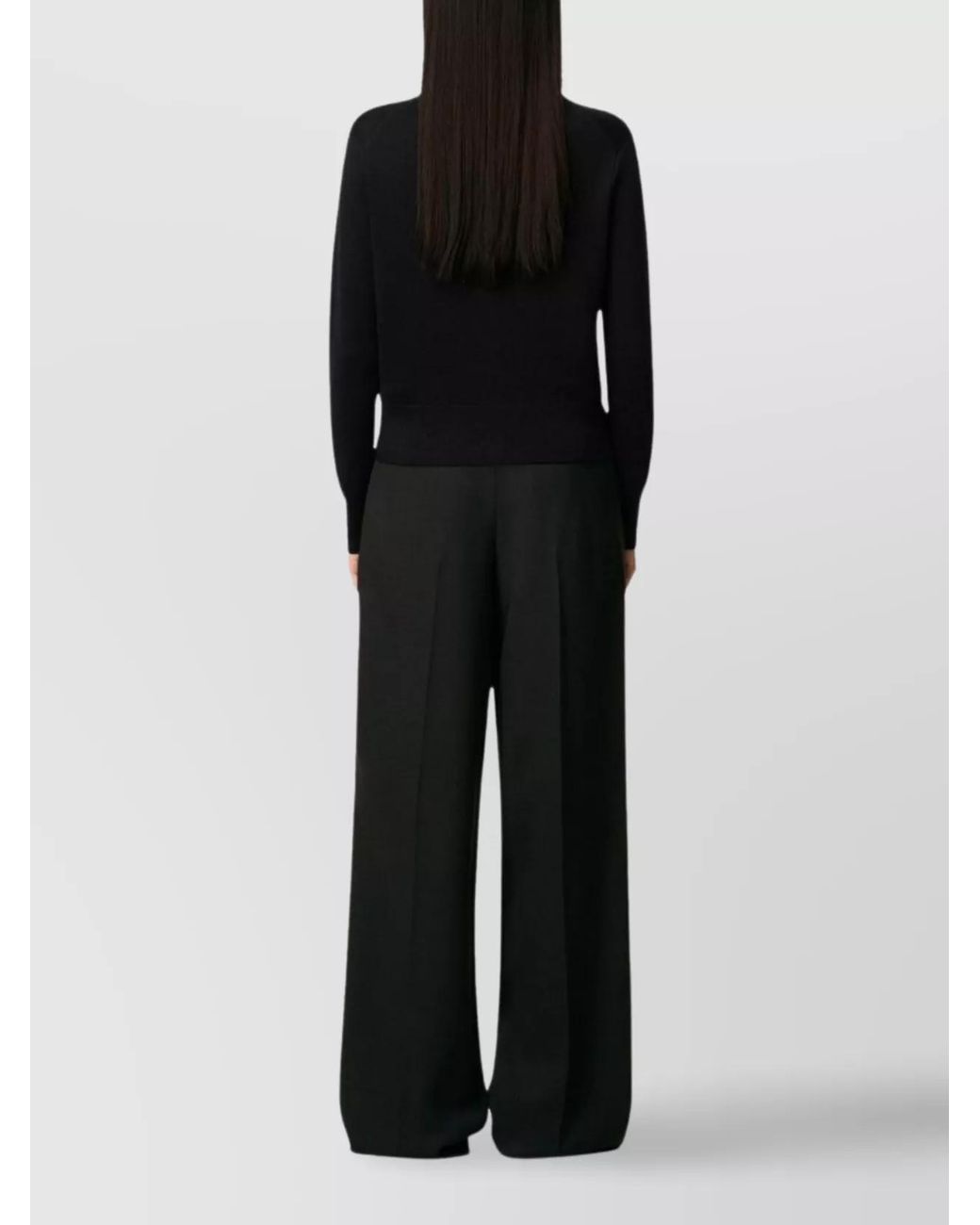 AMI Black Wool Crewneck Cardigan