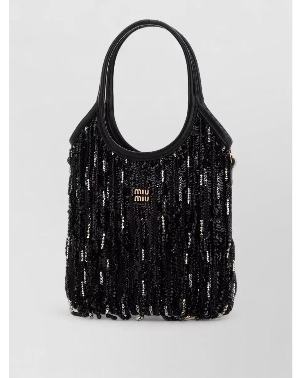Miu Miu Black Na Embellished Shoulder Bag