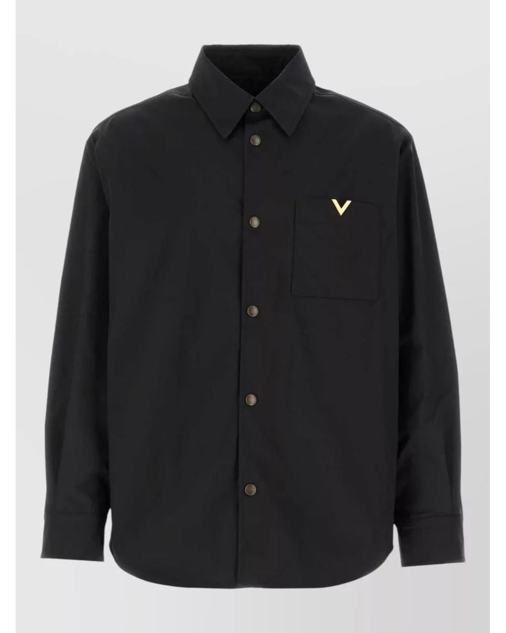 Valentino Garavani Black Oversized Nylon Shirt Jacket for men
