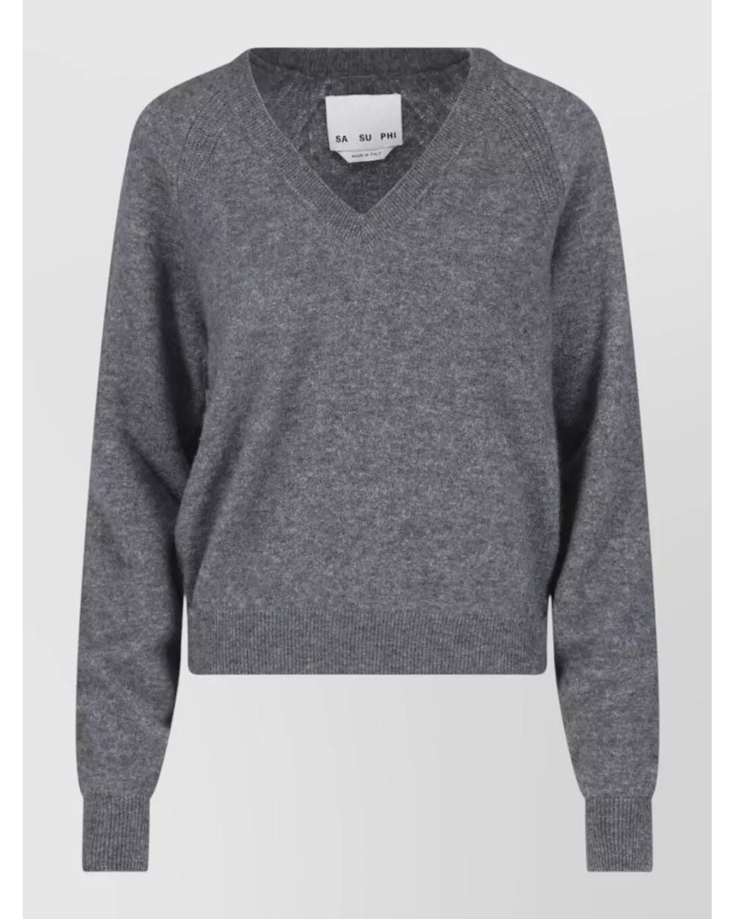 Sa Su Phi Gray Cashmere Silk Crewneck Sweatshirt