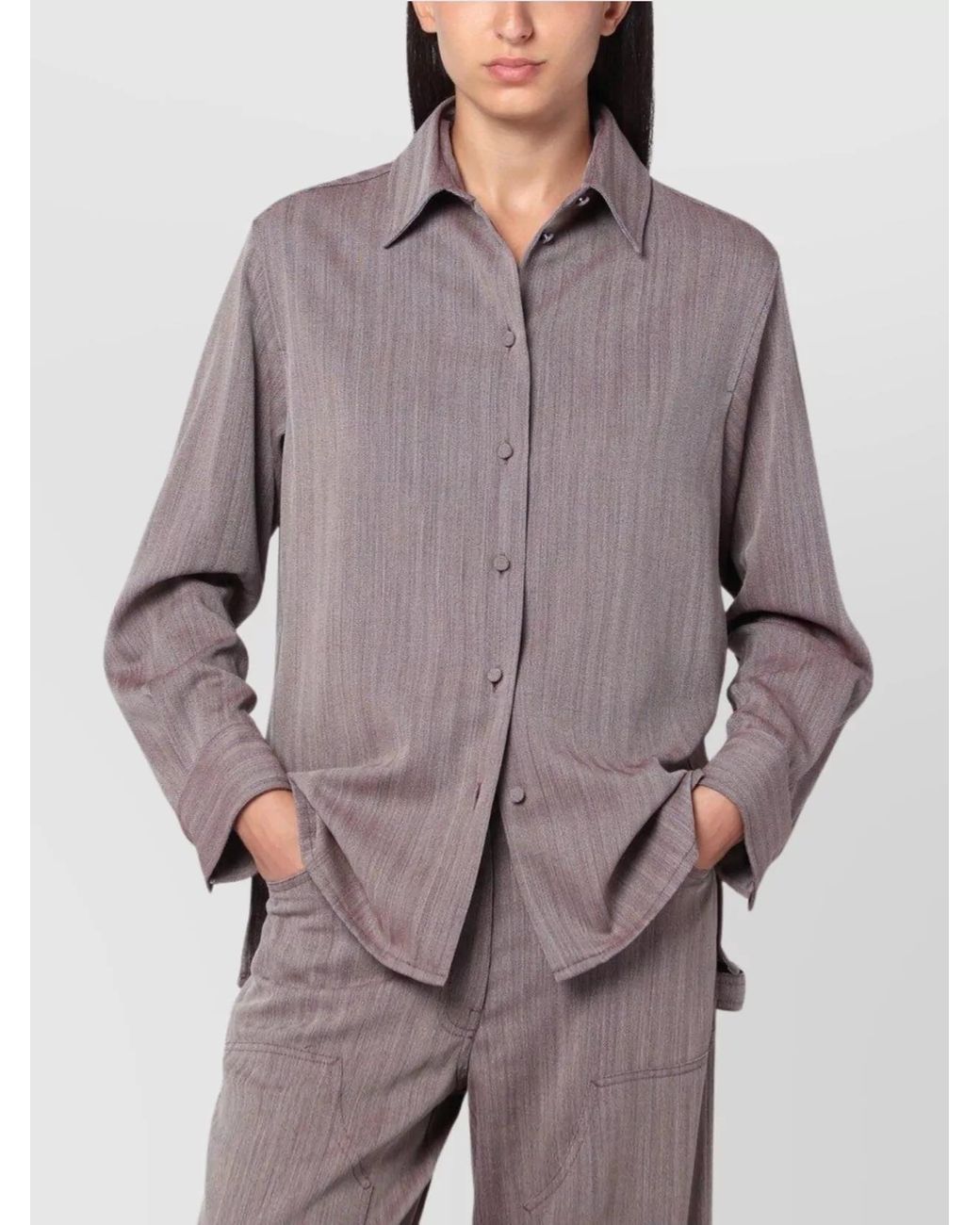 Golden Goose Deluxe Brand Gray Virgin Wool Oversized Shirt