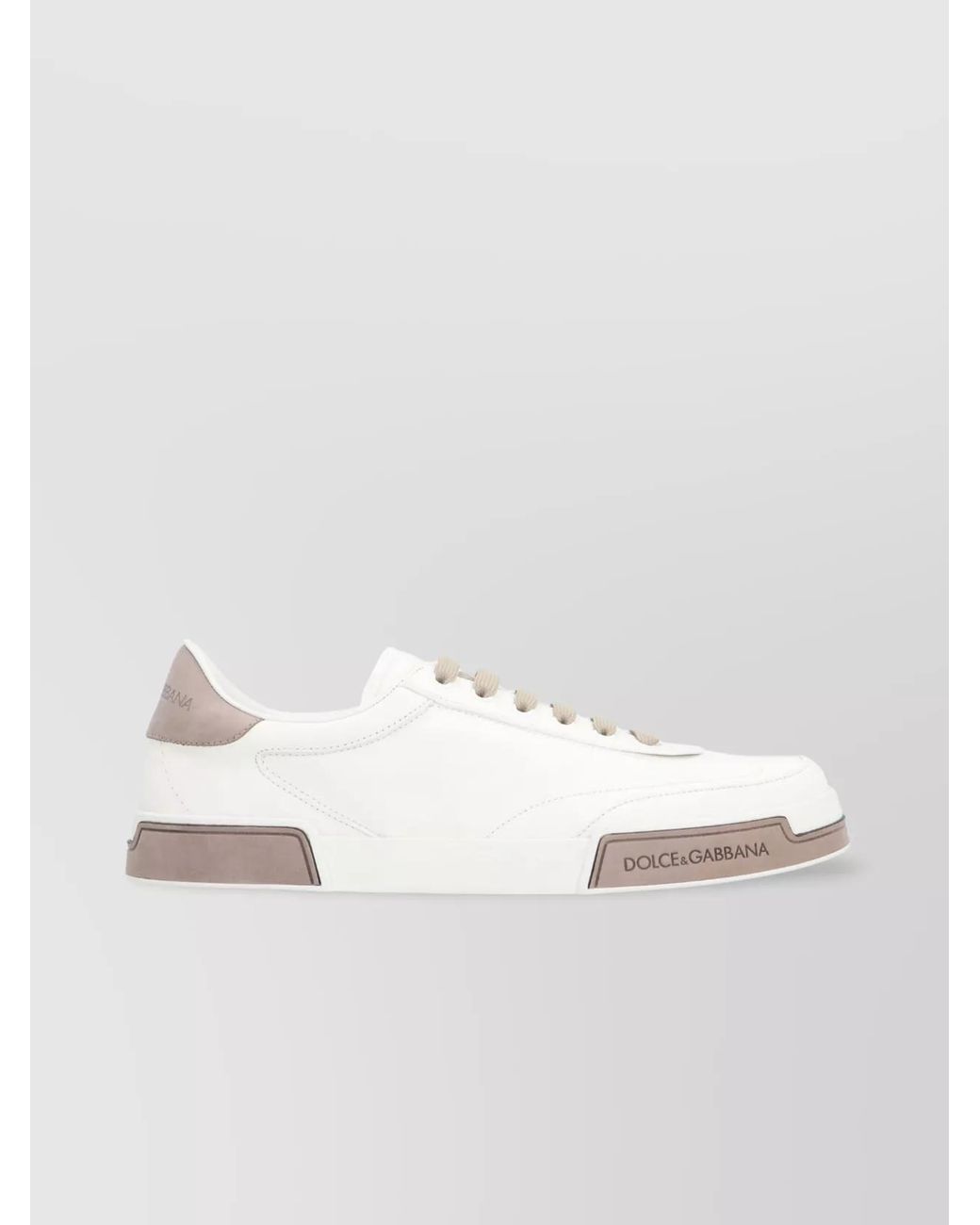 Dolce & Gabbana White Leather Low-Top Sneakers for men