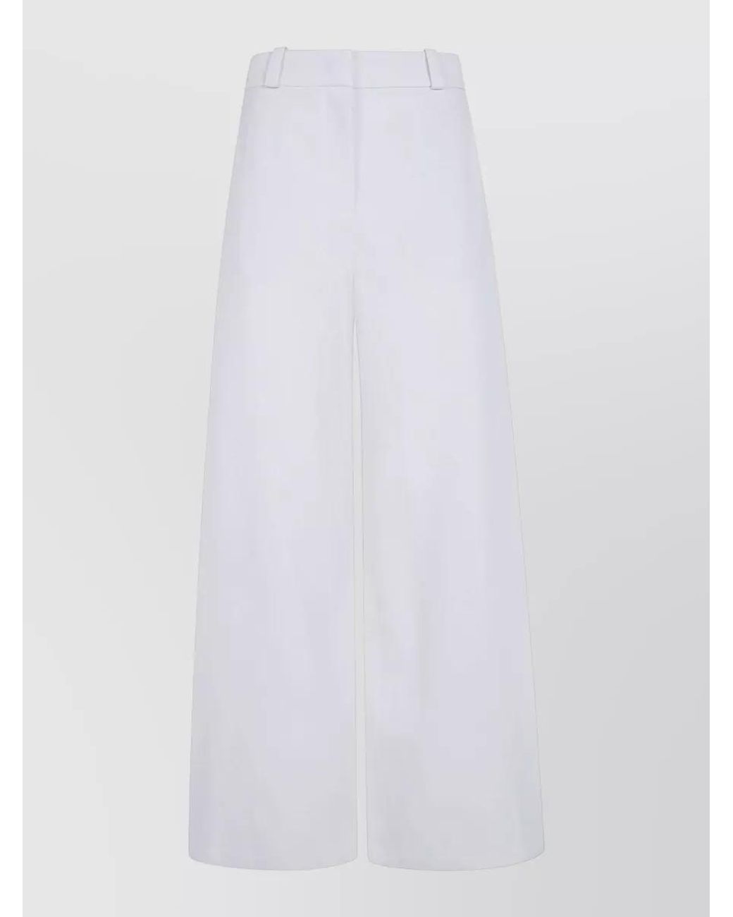 Giorgio Armani White Silk Wide-Leg Trousers