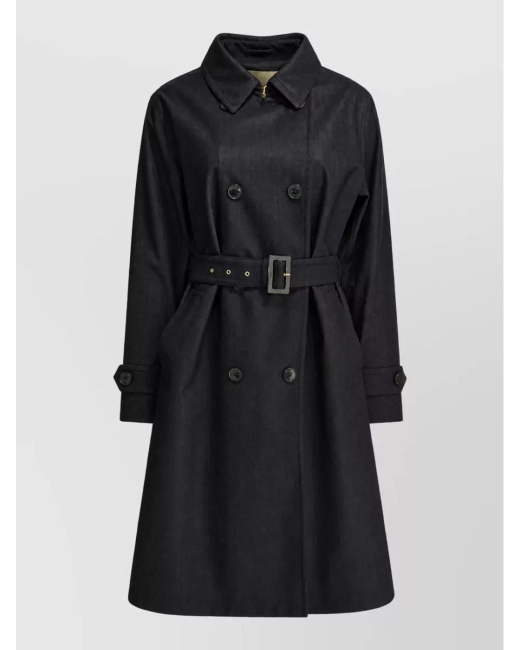 Herno Black Belted Trench Coat