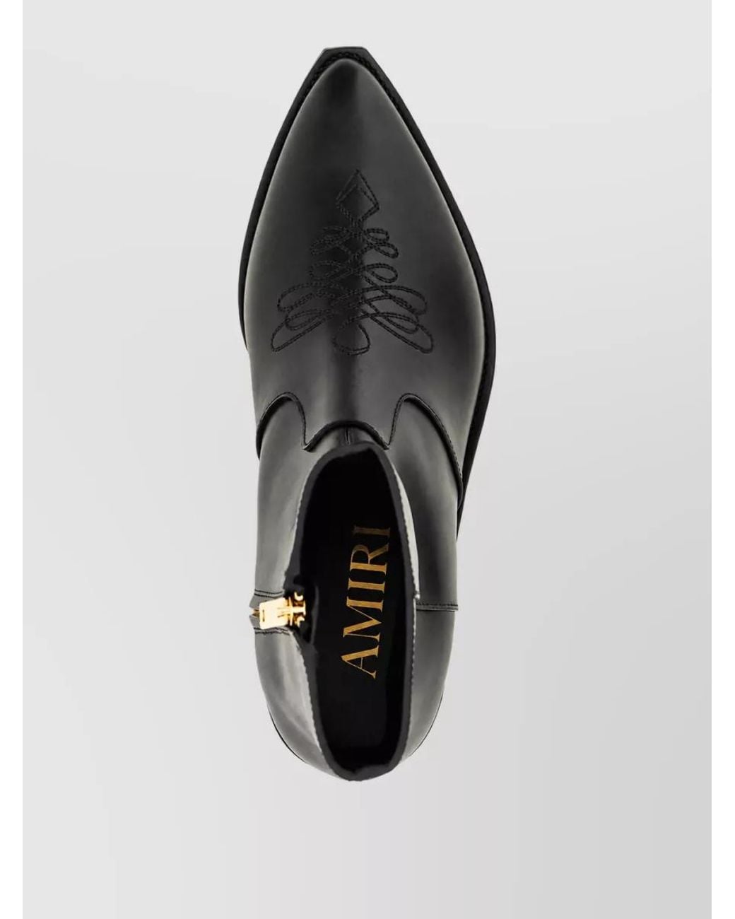 Amiri Black Calfskin Leather Ankle Boots for men