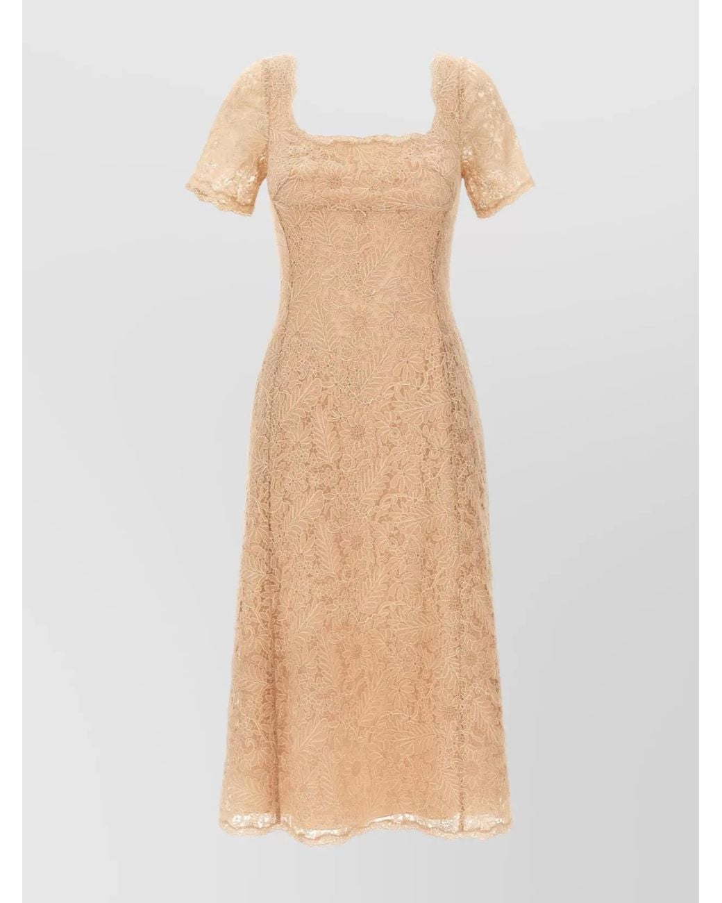 Ermanno Scervino Natural Lace Midi Dress