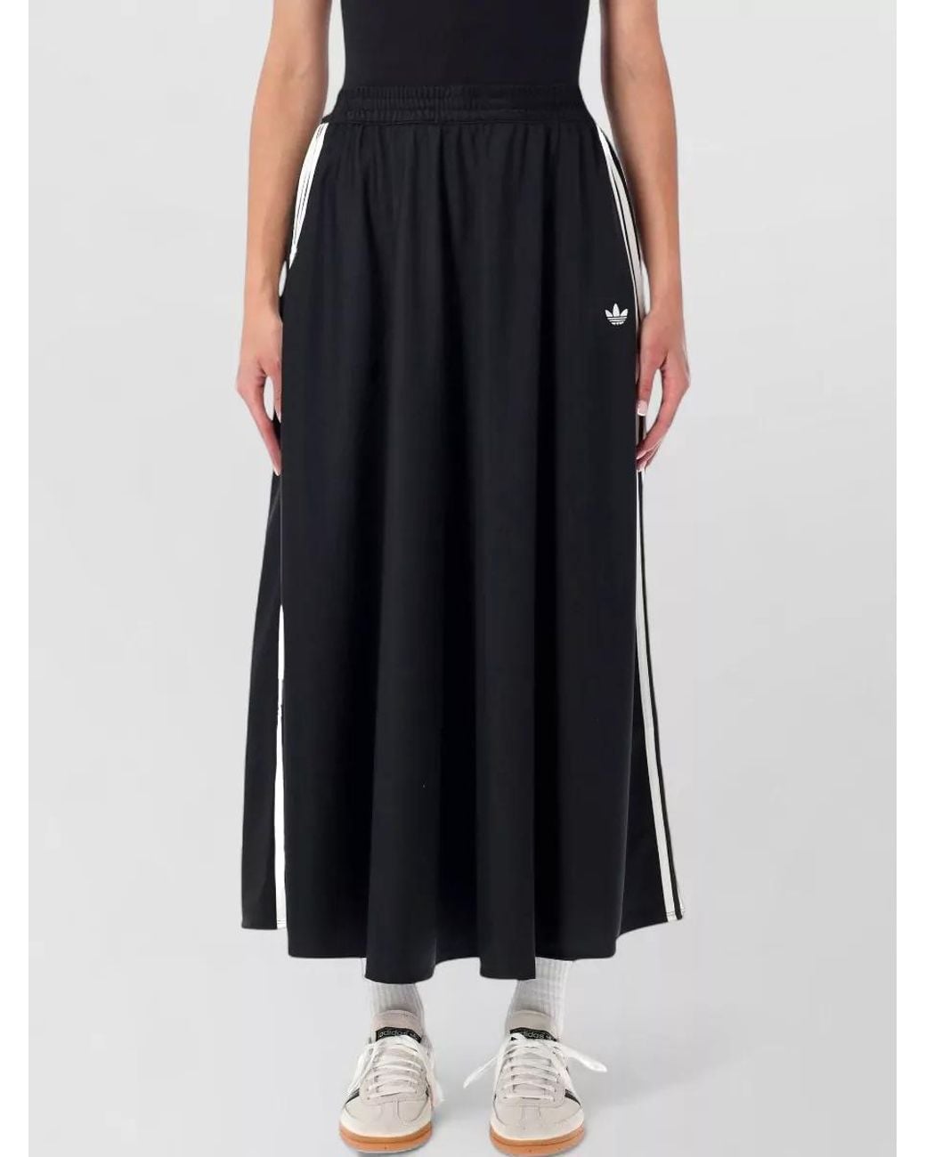 Adidas Originals Black Recycled Polyester Wide-Leg Midi Skirt