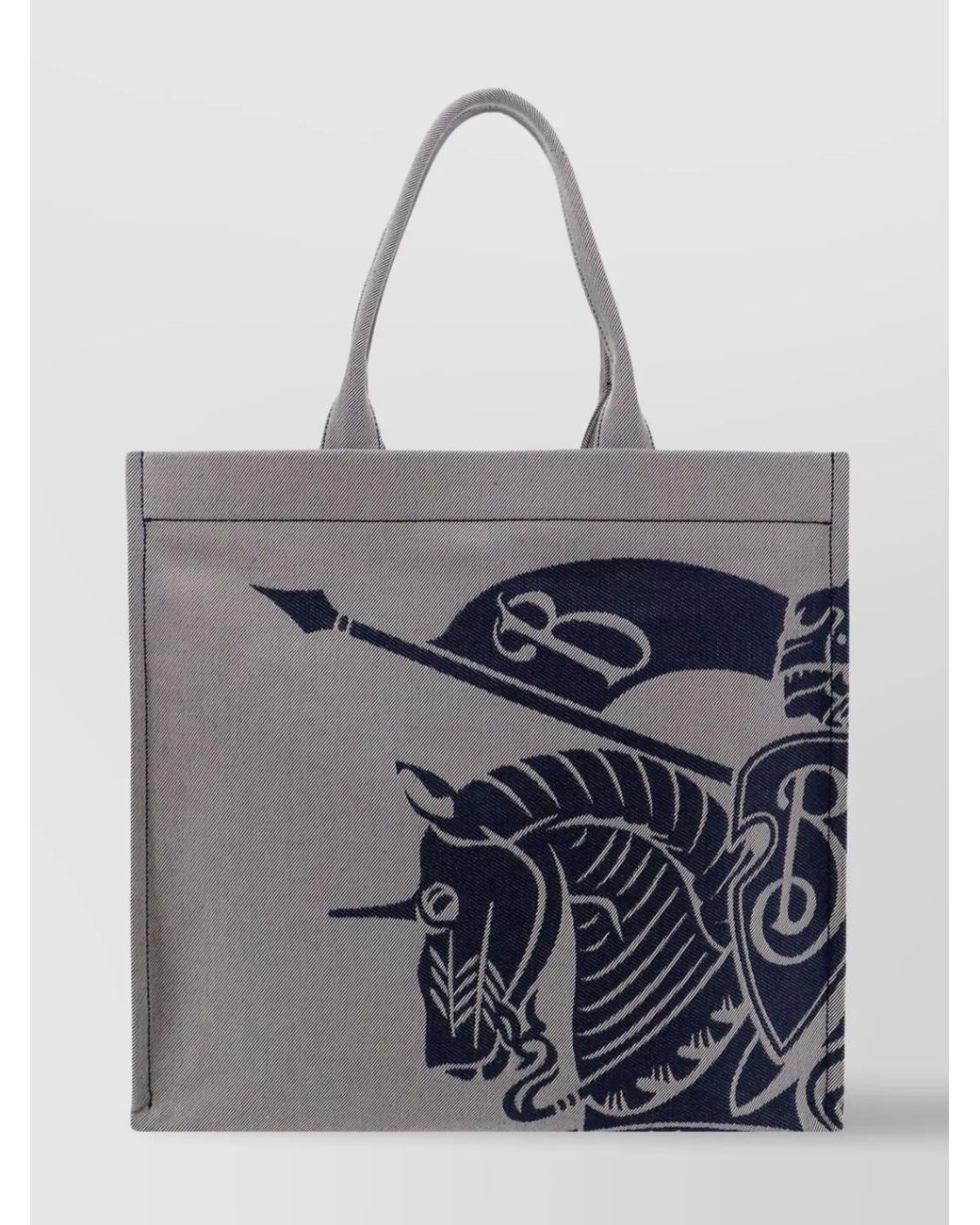 Burberry Gray Embroidered Canvas Tote Bag for men