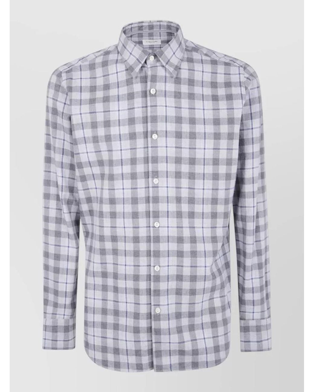Tintoria Mattei 954 Blue Checked Shirt for men