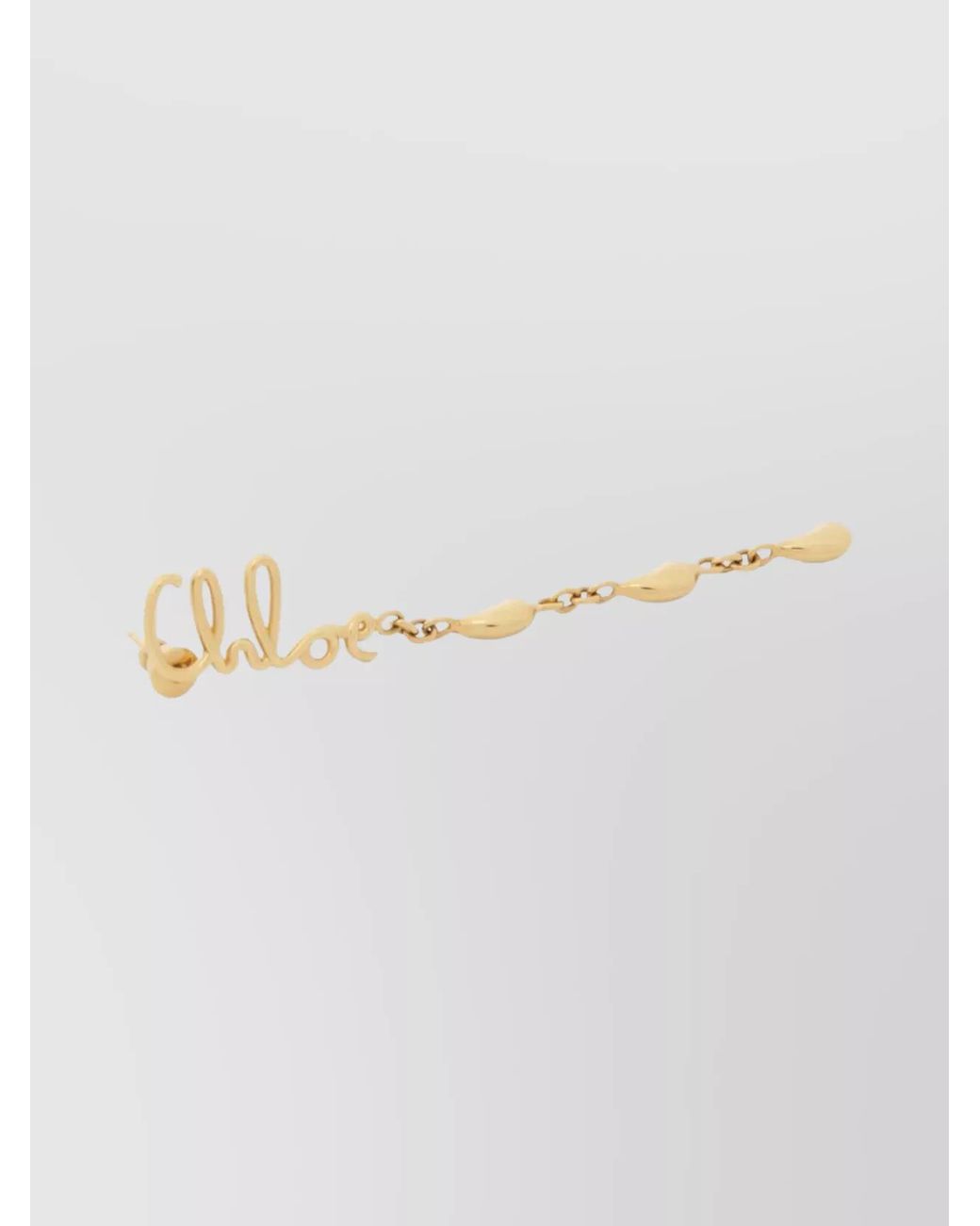 Chloé White Brass Hoop Earrings
