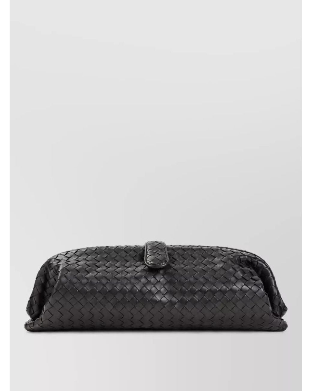 Bottega Veneta Gray Leather Clutch Bag