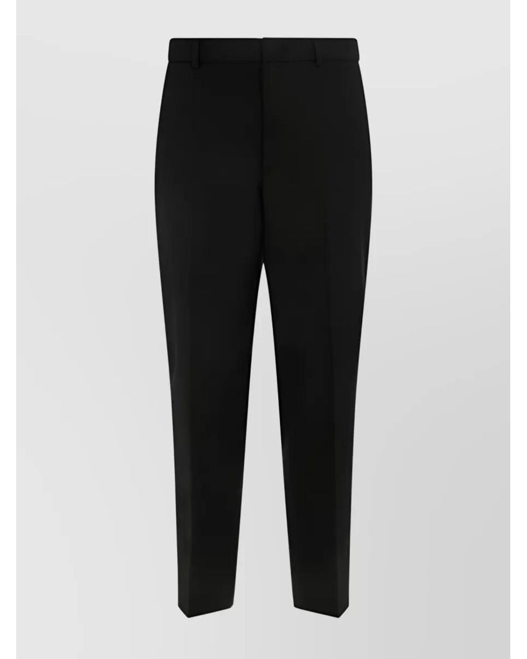 Jil Sander Black Cropped Tapered Technical Gabardine Trousers for men