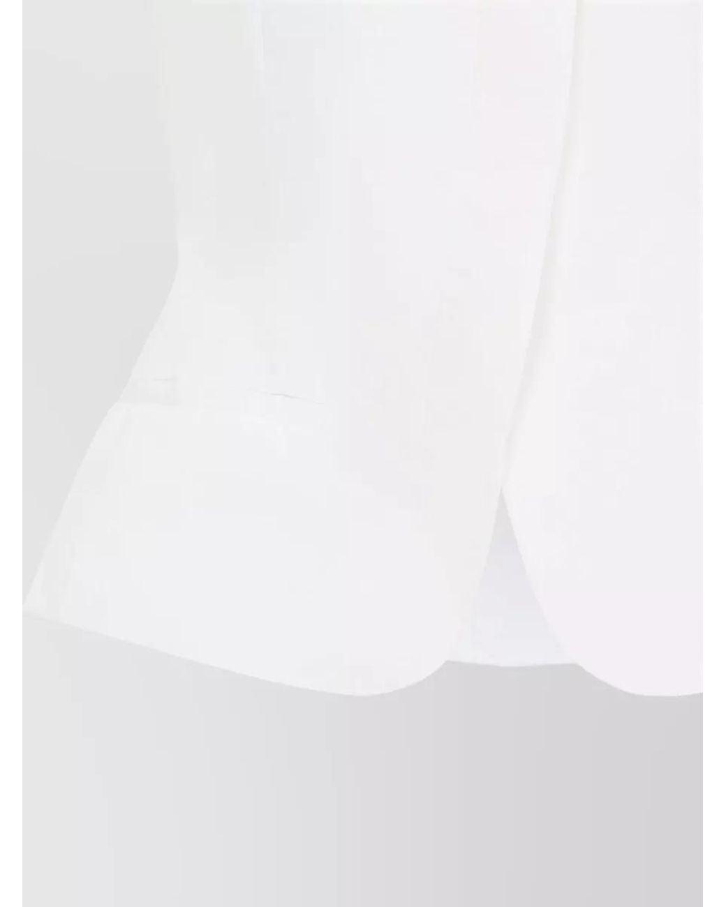 Jacquemus White Fitted V-Neck Short-Sleeve Jacket
