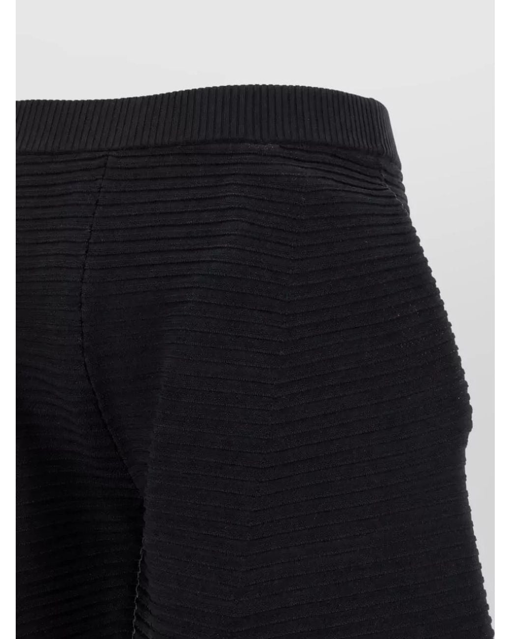 Issey Miyake Blue Ribbed Cropped Wide-Leg Trousers