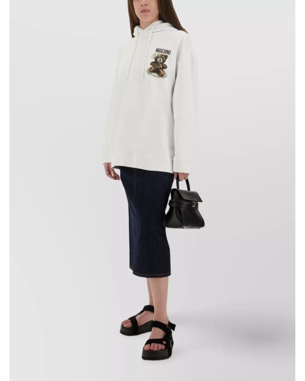 Moschino White Printed Cotton Regular-Fit Knitted Top
