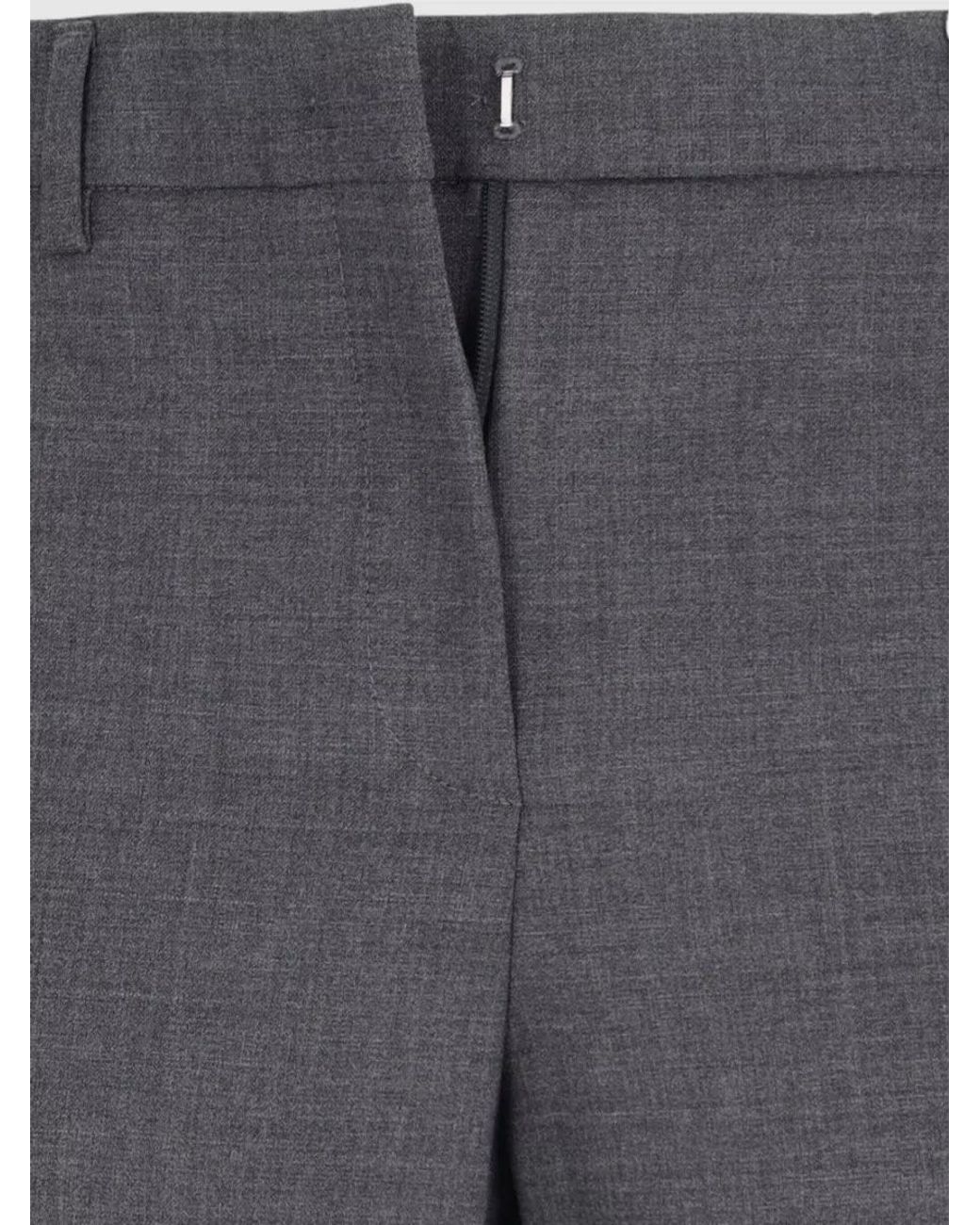 Incotex Gray Virgin Wool Tapered Suit Trousers