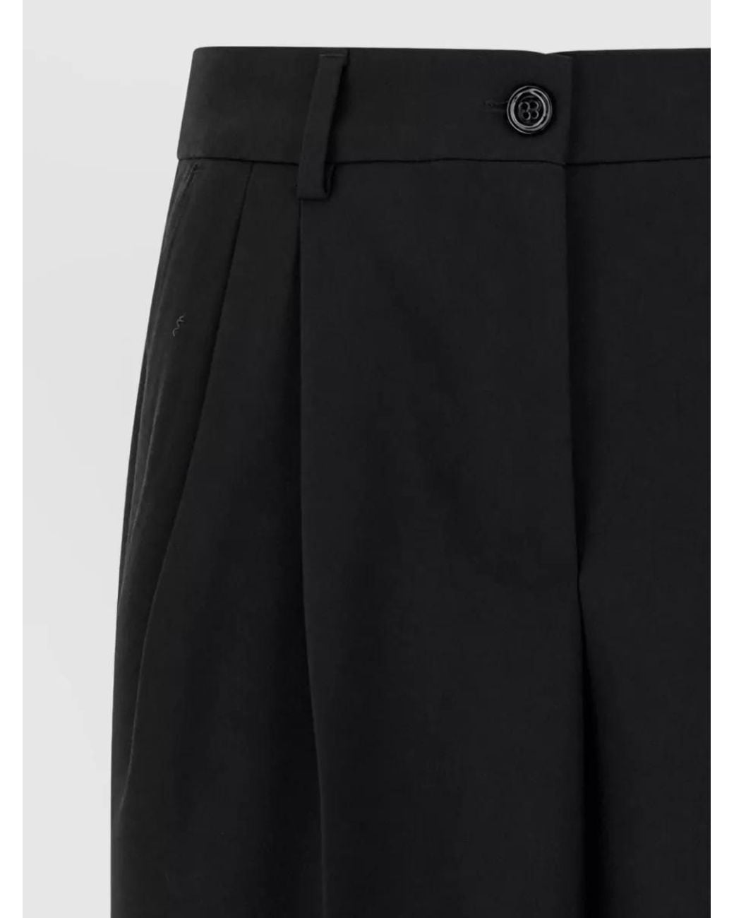 Dolce & Gabbana Black Wool Straight-Leg Suit Trousers
